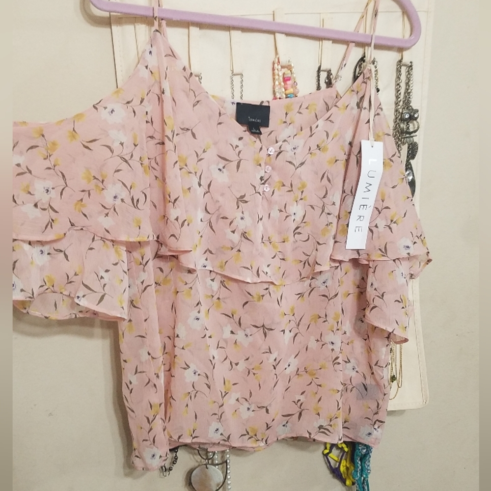 Lumiere Cold Shoulder Floral Top